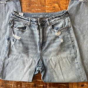 American Eagle Mom Jeans with distressed detailing